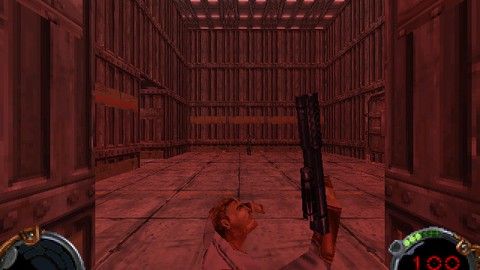 the gantry step — the level in one frame, 0.50 tunnel to 1.50 bay